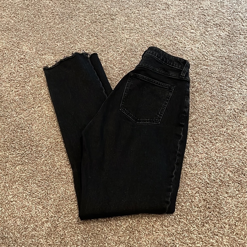 Abercrombie & Fitch Curve Love Black High Rise Front Split Seam Women Jeans - Picture 6 of 16